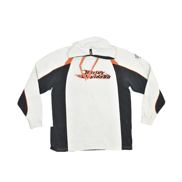 Vintage Harley-Davidson Men's White Hoodie Sweatshirt Regular Size L Stained - Picture 1 of 8